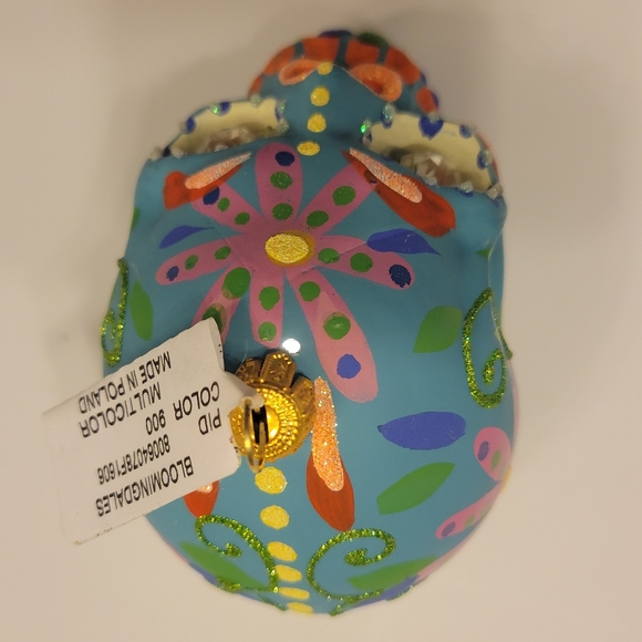 4 Bloomingdale's Skull Halloween Decor Ornaments Holiday Blue Scary Spooky - Picture 8 of 8